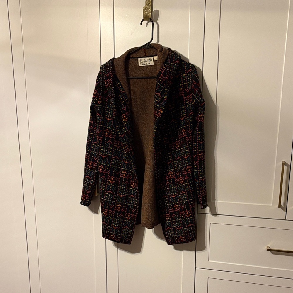 ANTHROPOLOGIE | Field Flower Kerry 100% Wool hooded cardigan / shacket